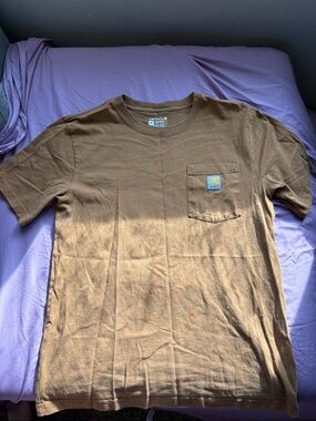 Carhartt Brown Short-Sleeve Pocket Tee with Logo Patch